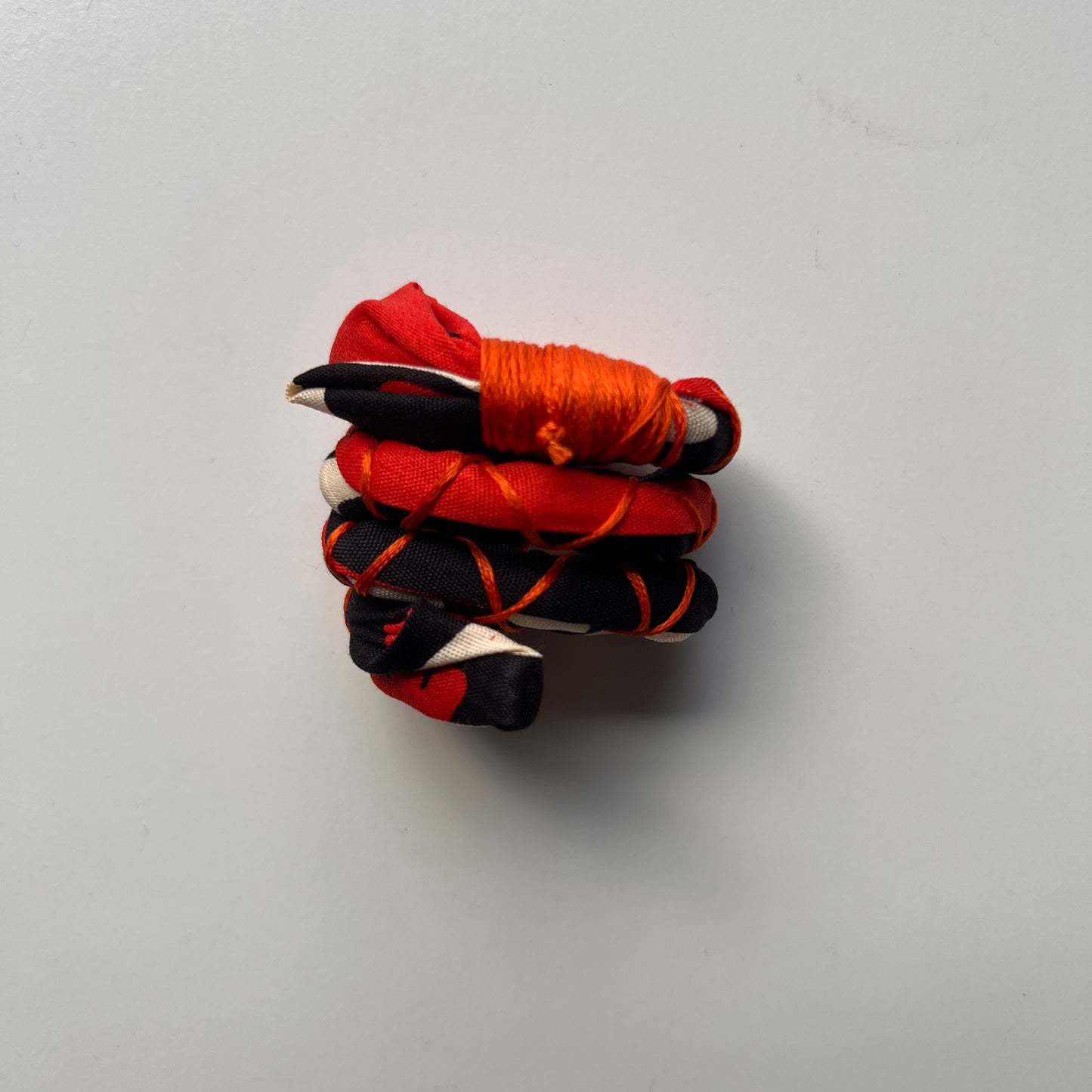 Orange Tribal Fully Wrapped Spiral Ties