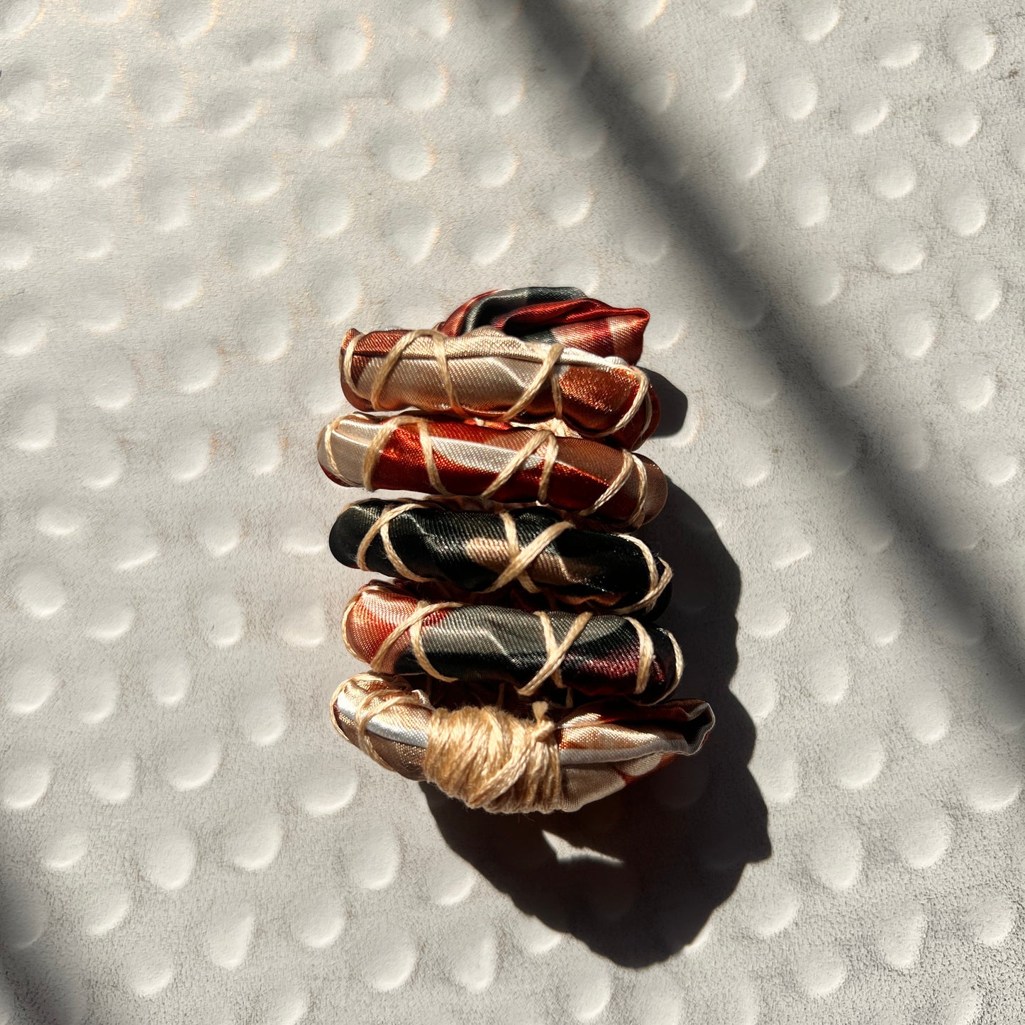 Peach Petals Fully Wrapped Spiral Ties