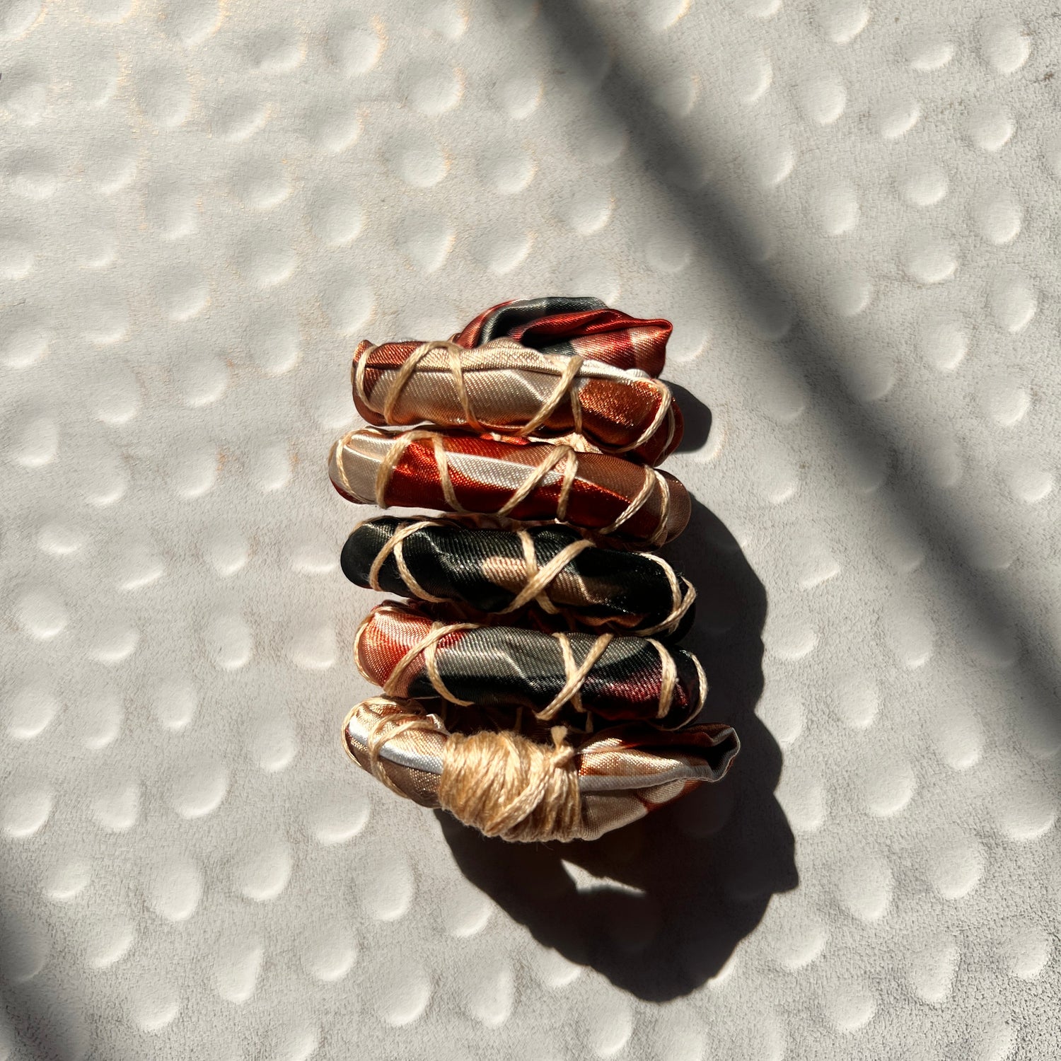 Peach Petals Fully Wrapped Spiral Ties