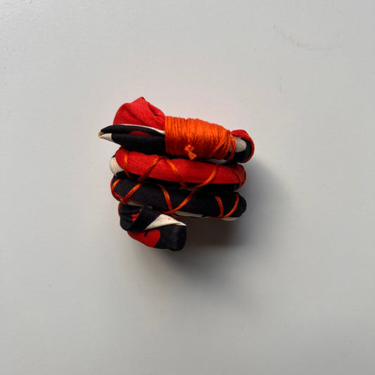 Orange Tribal Fully Wrapped Spiral Ties