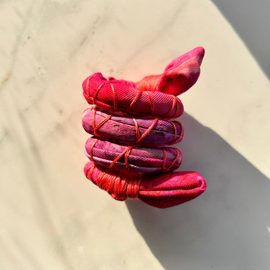 Fuschia Fully Wrapped Spiral Tie