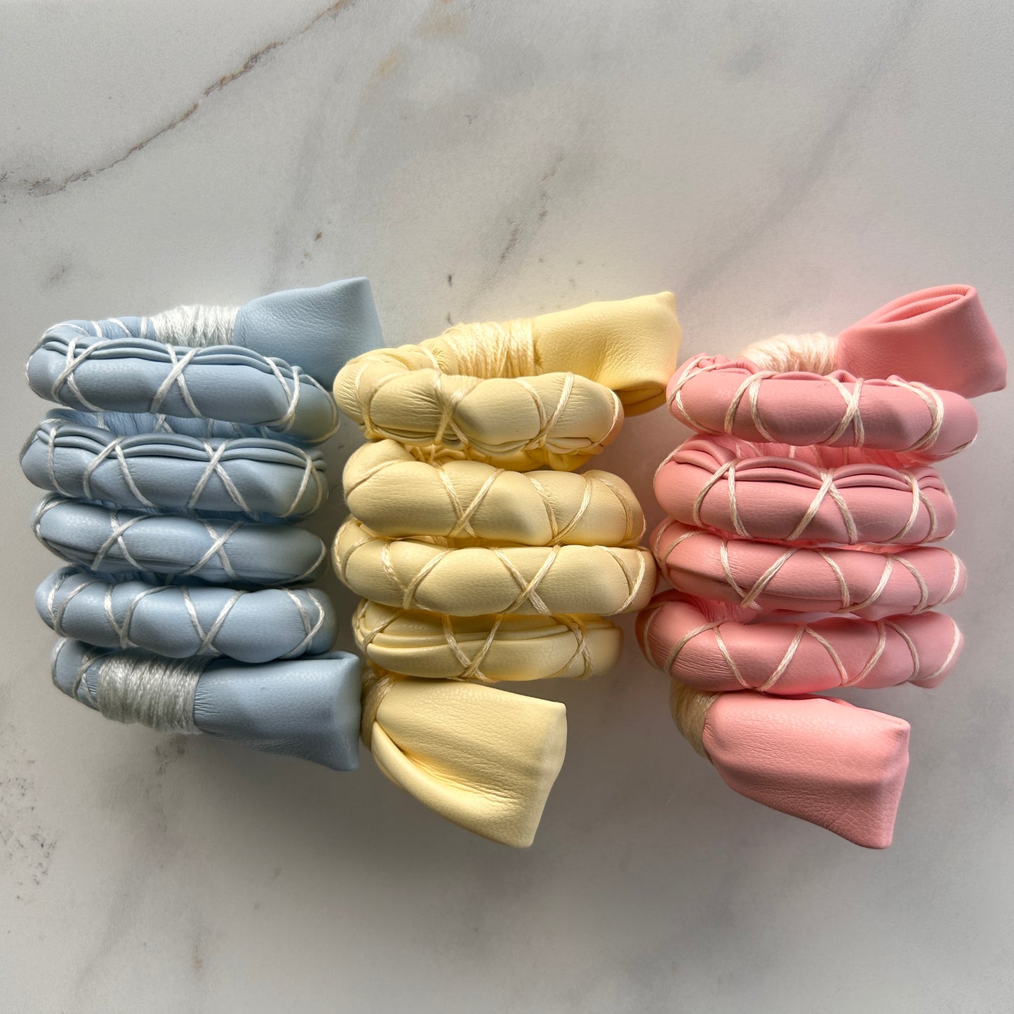 Pastel Fully Wrapped Spiral Ties Set (3)