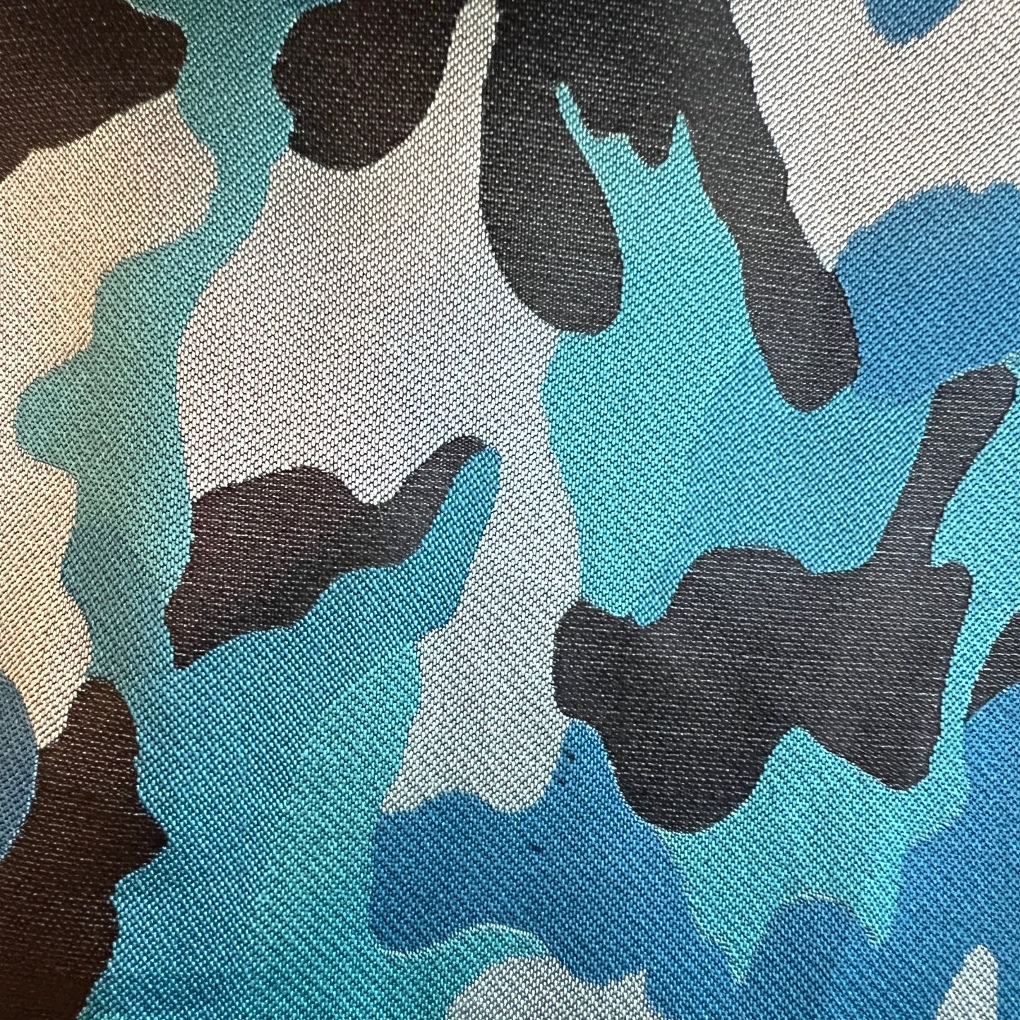 Aqua Camo Fully Wrapped Spiral Tie