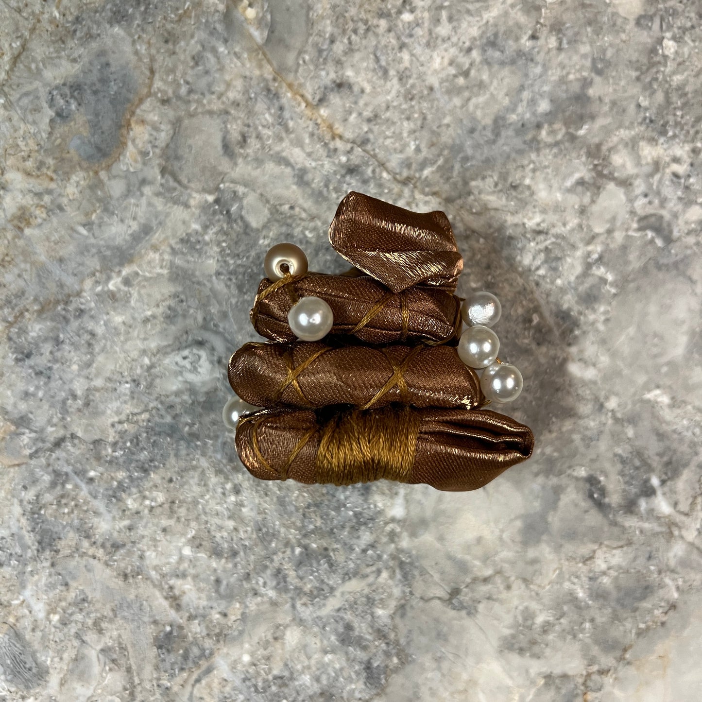 Toasted Pearl Fully Wrapped Spiral Tie