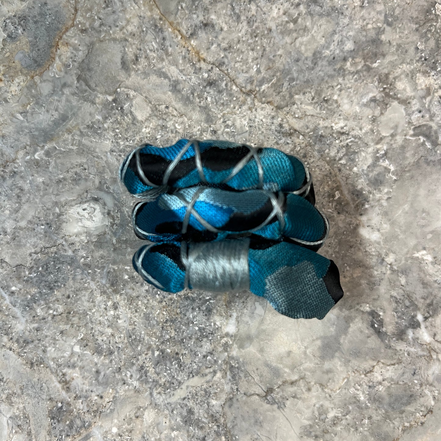 Aqua Camo Fully Wrapped Spiral Tie