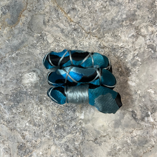 Aqua Camo Fully Wrapped Spiral Tie