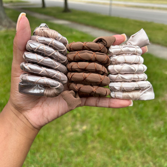 Brown Skin Spiral Ties Set (3)
